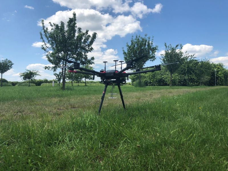 German engineers added microphones to a drone to find victims in disaster zones. (Fraunhofer FKIE)