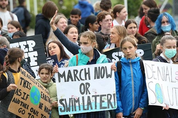 青年人上街為氣候變化議題發聲